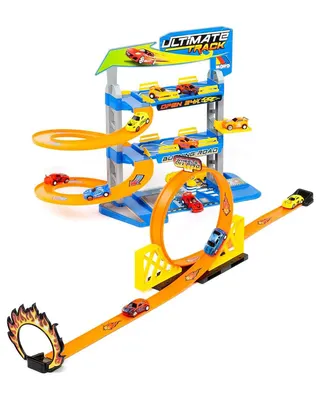 Parking à ascenseur et looping avec mini-voitures, dès 3 ans