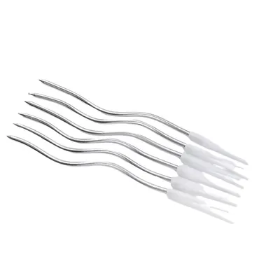 Six bougies ondulées argentées pour gâteau