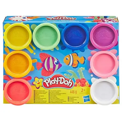 Huit pots Play-Doh pour modeler en couleurs