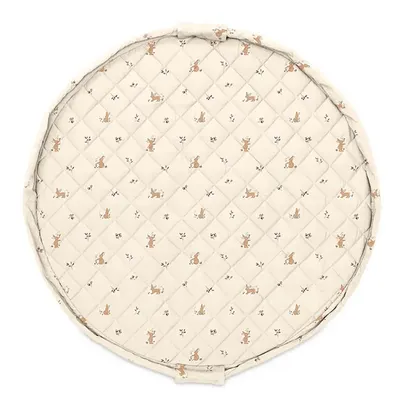 Tapis de jeu rond en coton biologique, lapins, 120 cm