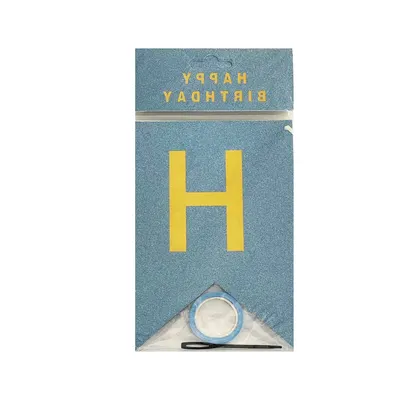 Bannière bleue glitter aux lettres dorées « Happy Birthday »