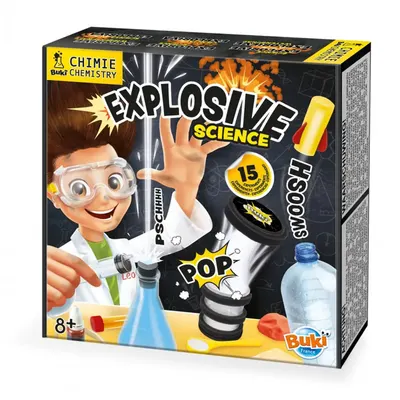 Coffret de chimie Buki : 15 expériences, fusée et geyser 8+