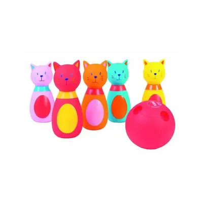 Bowling des Chats Colorés avec Balle en Mousse 12M+