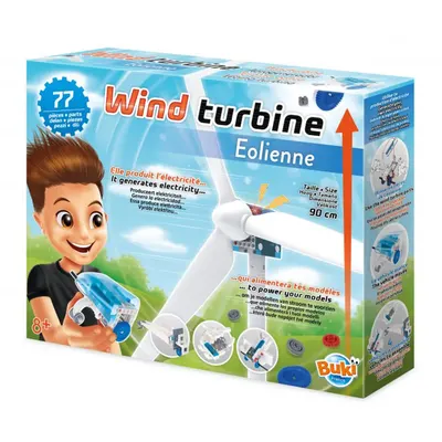 Kit d’éolienne à assembler et véhicule à alimenter Buki 8+