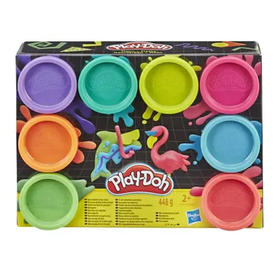 Coffret néon de pâte à modeler, huit pots