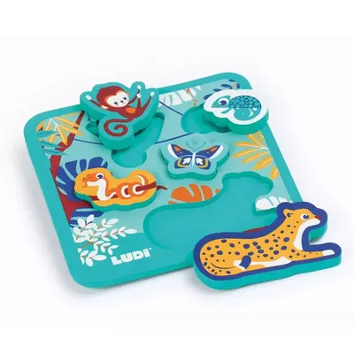 Puzzle d'Encastrement Animaux de la Jungle en Mousse