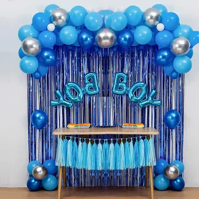 Kit de décoration bleu 44 pièces pour baby shower