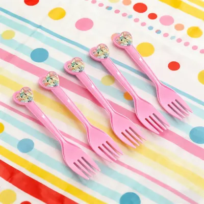 Fourchettes roses Bluey à médaillon cœur, lot de 10