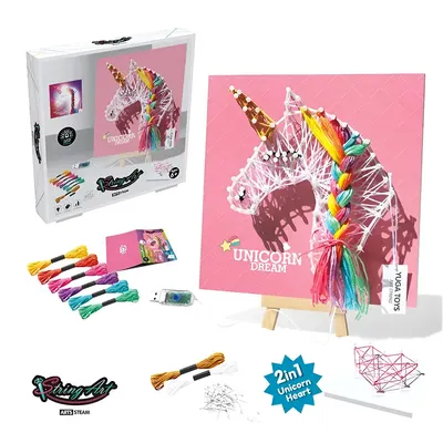 Kit d’art au fil pour créer une licorne, avec bande lumineuse dès 6 ans