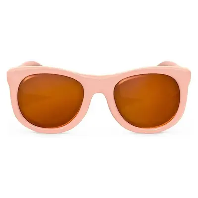 Lunettes bébé à monture carrée rose, verres bruns – 12–24 mois