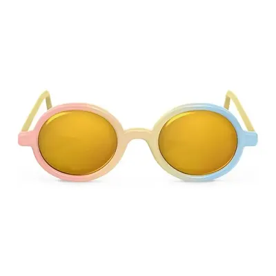 Lunettes rondes bébé aux teintes pastel, verres ambrés