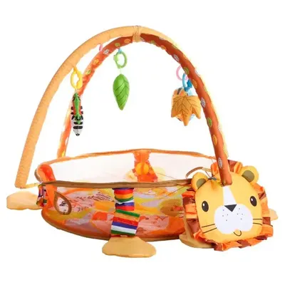 Aire d’éveil bébé au lion avec arches et suspensions