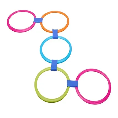 Parcours de marelle modulable à anneaux multicolores 3+