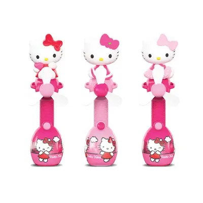 Ventilateur Hello Kitty rouge avec autocollants surprises