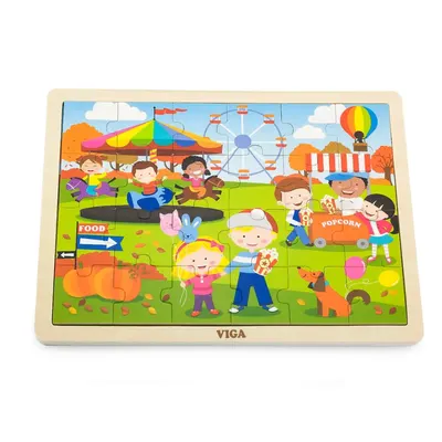Puzzle Automne Fête Foraine 24 Pièces Viga Toys 3 Ans+