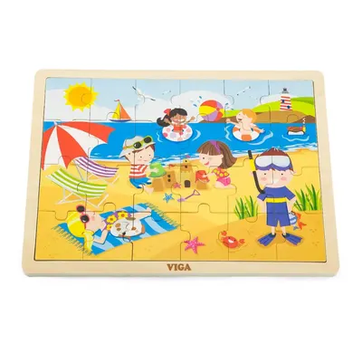 Puzzle Été Enfants à la Plage 24 Pièces Viga Toys 3 Ans+