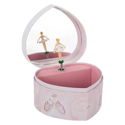 Coffret cœur rose avec ballerine et mélodie du Lac des cygnes