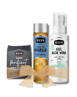 Coffret visage peaux grasses : aloe vera, nigelle et savon