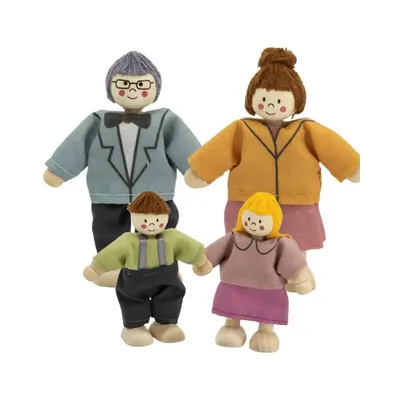 Figurines Famille Bois 4 Personnages Articulés Viga Toys 3 Ans+