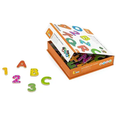 Lettres et Chiffres Magnétiques Bois 77 Pièces Viga Toys 3 Ans+