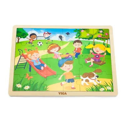 Puzzle Printemps Jeux en Plein Air 24 Pièces Bois Viga Toys 3 Ans+