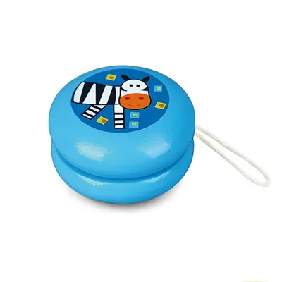 Yoyo en bois bleu ciel décor zèbre – dès 3 ans