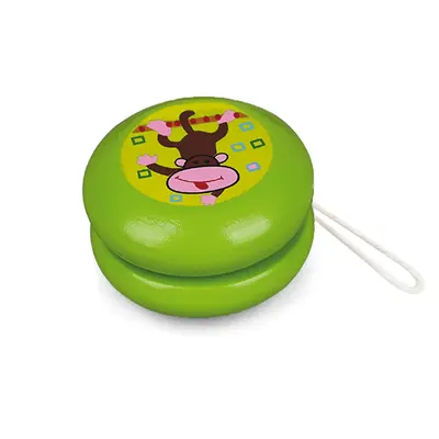 Yo-yo en bois vert pistache au motif de singe – Viga Toys 3 ans+