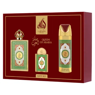 Queen of Arabia Lattafa, coffret parfum femme 100 ml et formats assortis