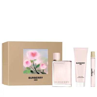 Le coffret Burberry Her EDP, avec lotion et spray nomade