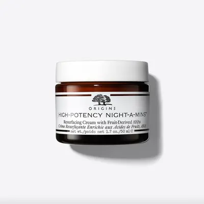 Soin nocturne Origins aux AHA de fruits, hydratant et exfoliant