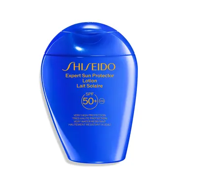 Lait solaire Shiseido SPF 50+ au flacon bleu, 150 ml