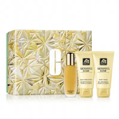 Coffret Aromatics Elixir Clinique, parfum 45 ml et soins corps