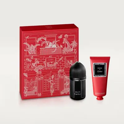 Coffret Pasha de Cartier Édition Noire, parfum 100 ml et gel douche