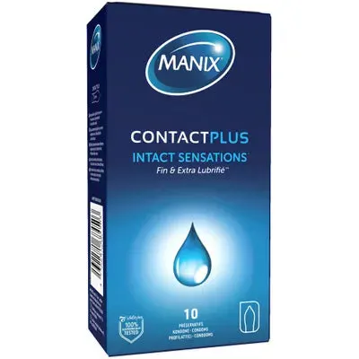 MANIX Contact Plus : préservatifs en latex, boîte de 10