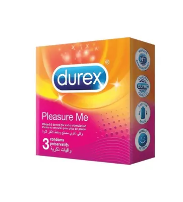 DUREX Pleasure Me, boîte de 3 préservatifs à reliefs
