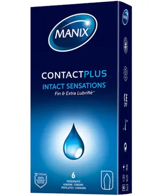 MANIX Contact Plus : préservatifs ultra-fins lubrifiés, boîte de 6