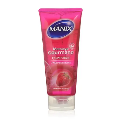 Gel de massage à la fraise MANIX, texture onctueuse — 200 ml