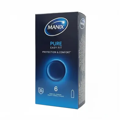 MANIX Pure : préservatifs en latex, boîte de 6