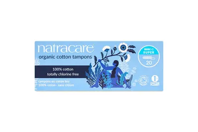 Tampons Super en coton biologique sans applicateur, 20 unités