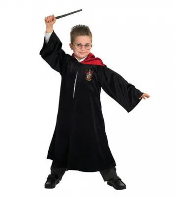 Tenue de sorcier Harry Potter, robe noire à intérieur rouge – taille M