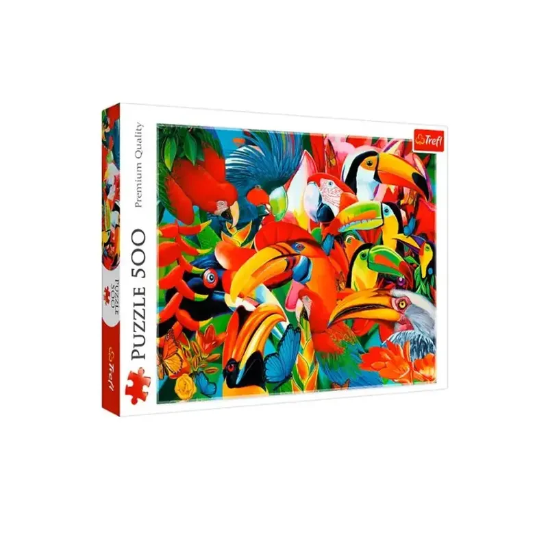 Puzzle 500 pièces : oiseaux aux plumages éclatants, dès 10 ans