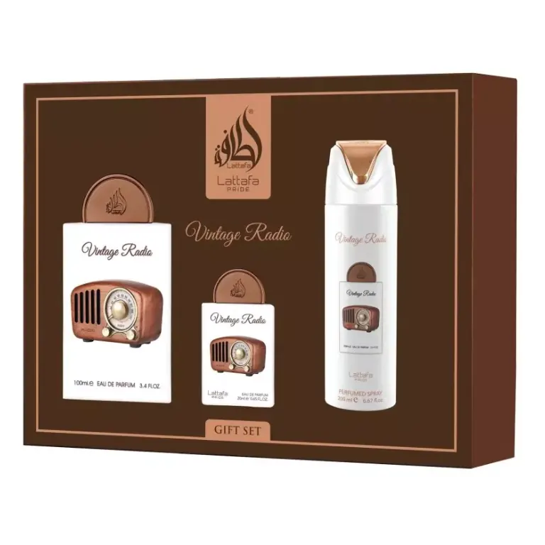 Vintage Radio Lattafa Pride, coffret parfum mixte
